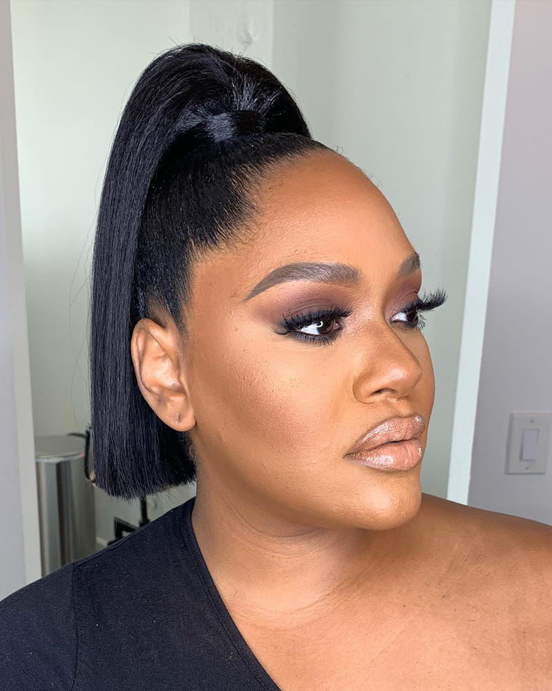 Short Natural Sleek Ponytail for Workplace