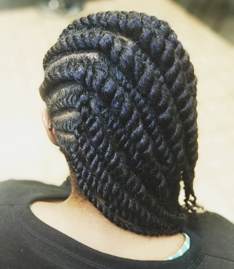 Side-Swept Thick Flat Twists