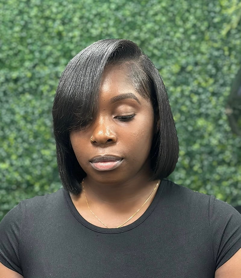 Silk Press Stacked Bob is Perfect for Corporate Black Women