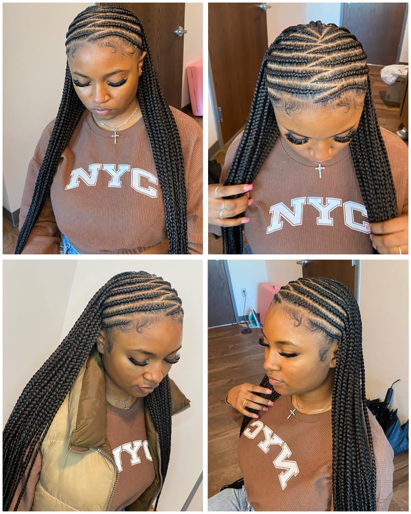 Staggered Pop Smoke Cornrow Braids