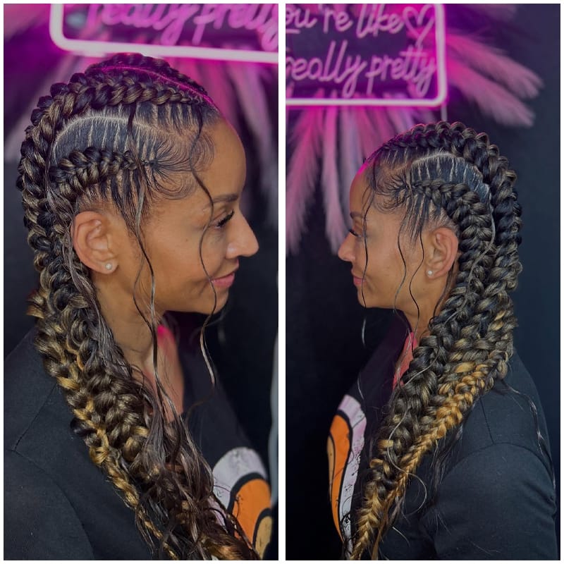 Thick Butterfy Cornrow Style for African American Women