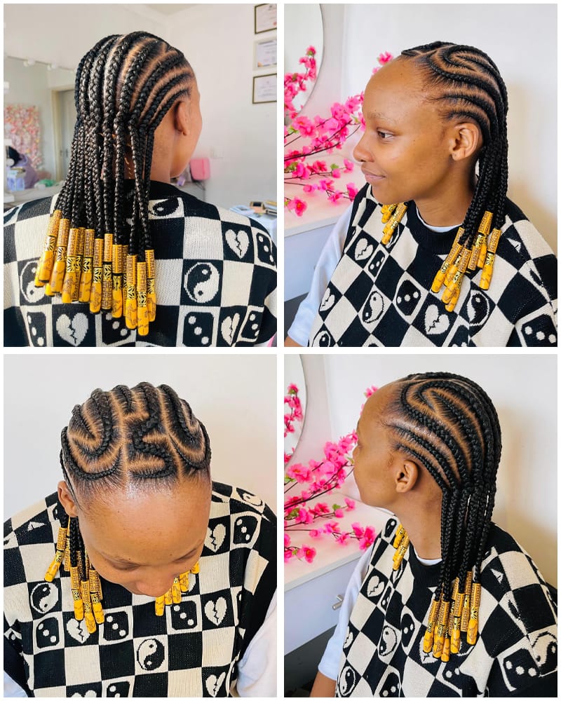 Tribal Braids with Golden Beads
