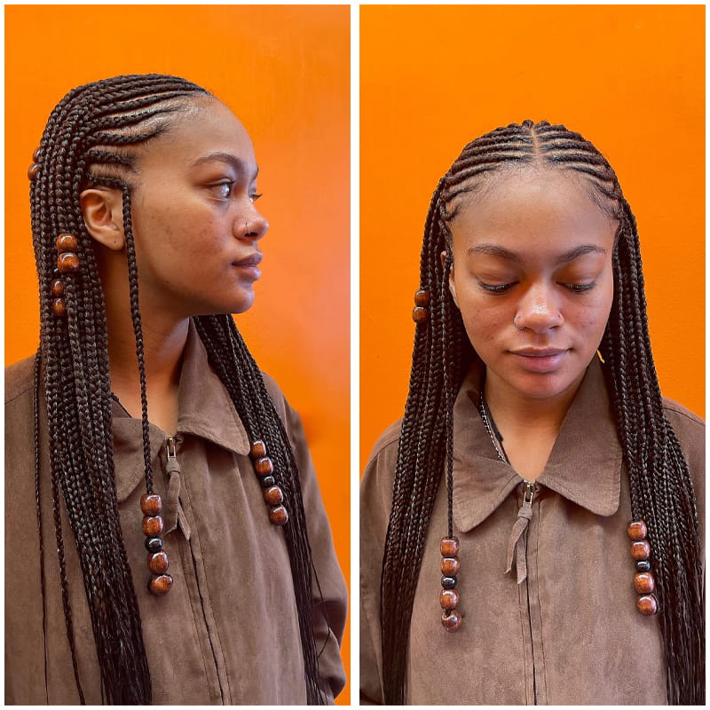 Tribal Cornrows and Box Braids
