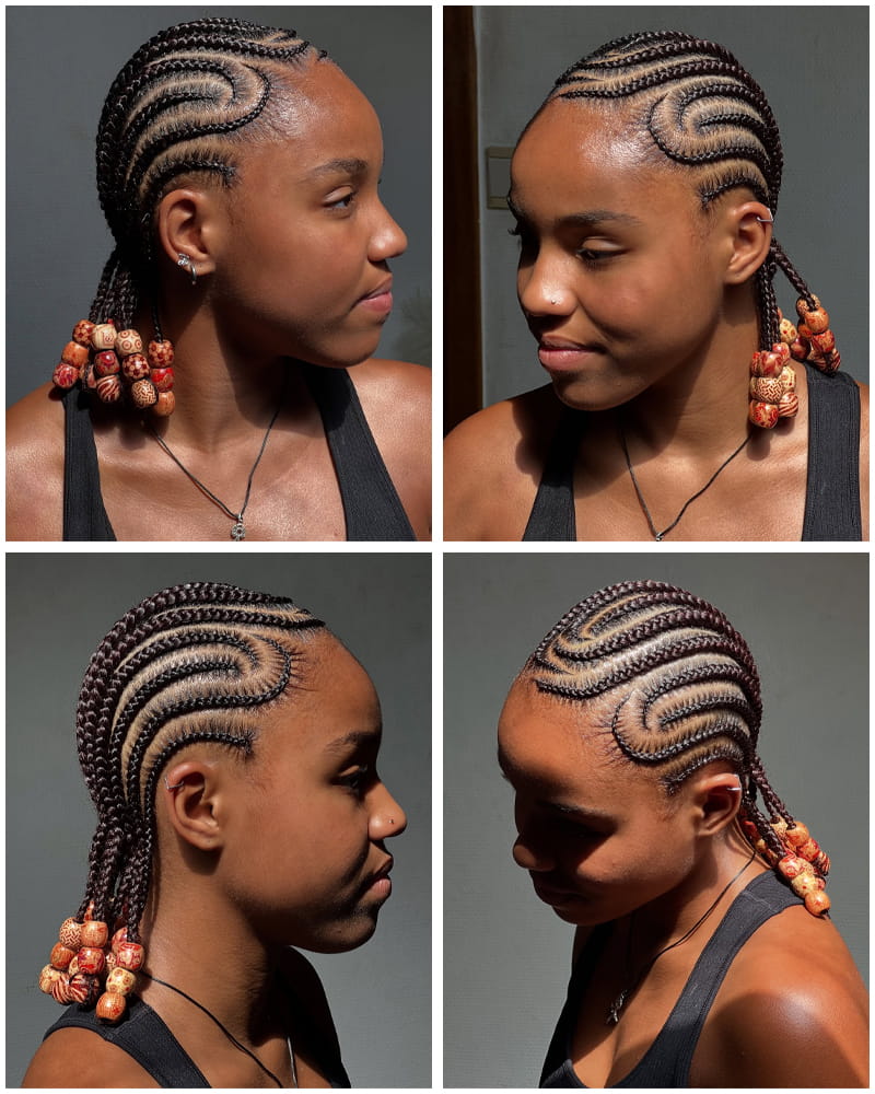 Tribal Cornrows with Beads