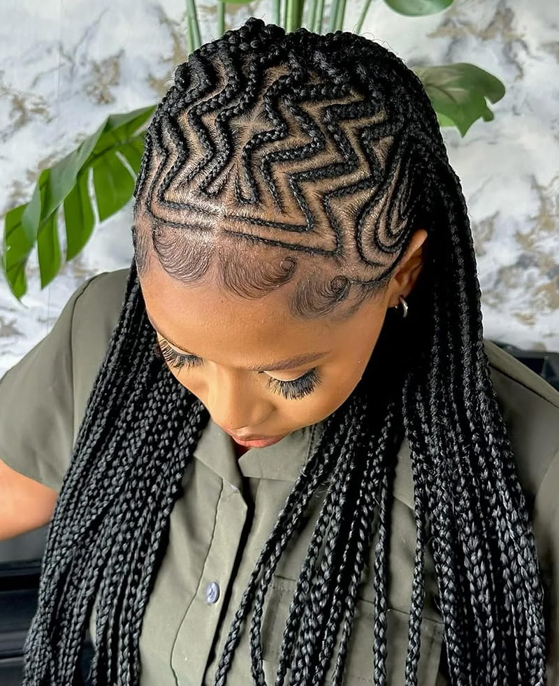 Zigzag Fulani Cornrows