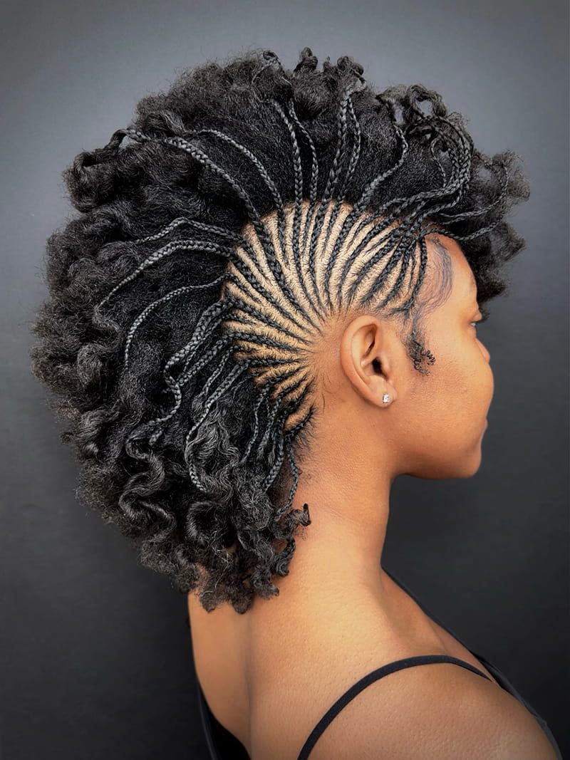 Creative Braided Mohawk Hairstyle for Black Women