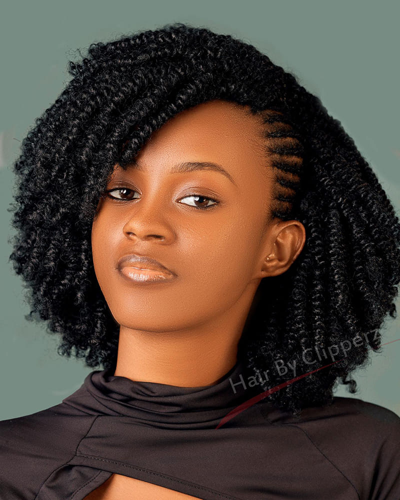 Front View of Side Braids with Twists for Extra Texture
