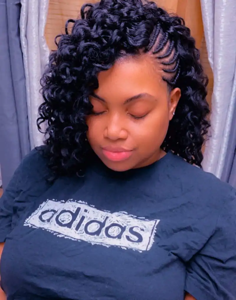 Side Braid Hairstyle with Natural Hair