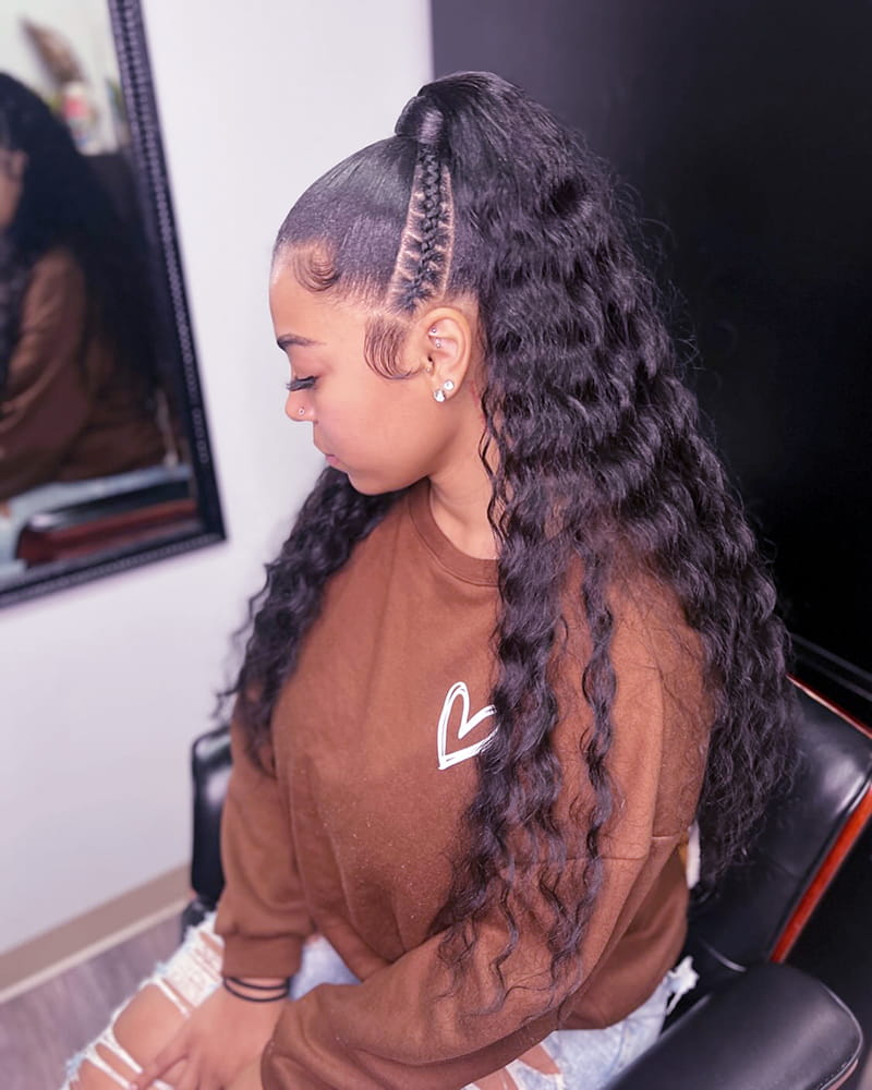 Side Braid Ponytail Hairstyle for an Elevated Look