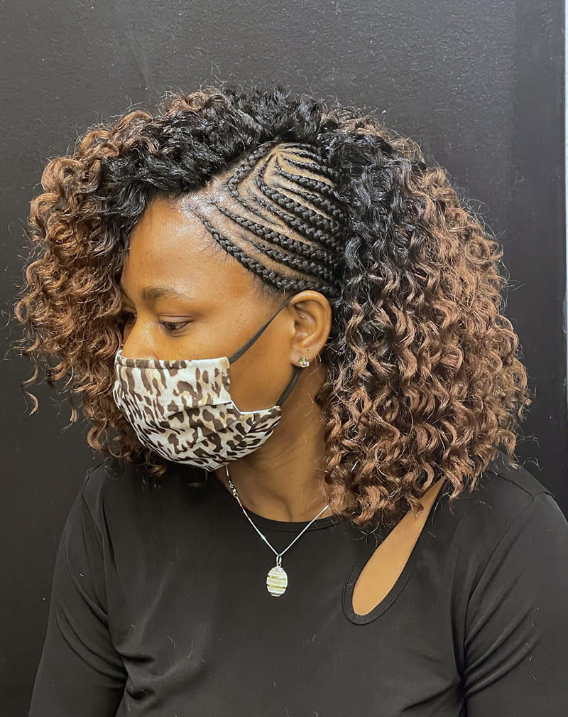 Side View of Side Braid hairstyle with Deep Waves