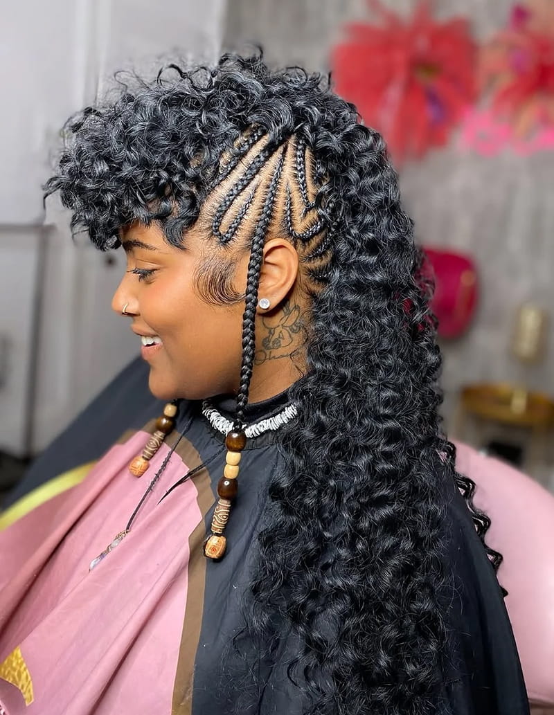 Side View of Side Braided Mohawk